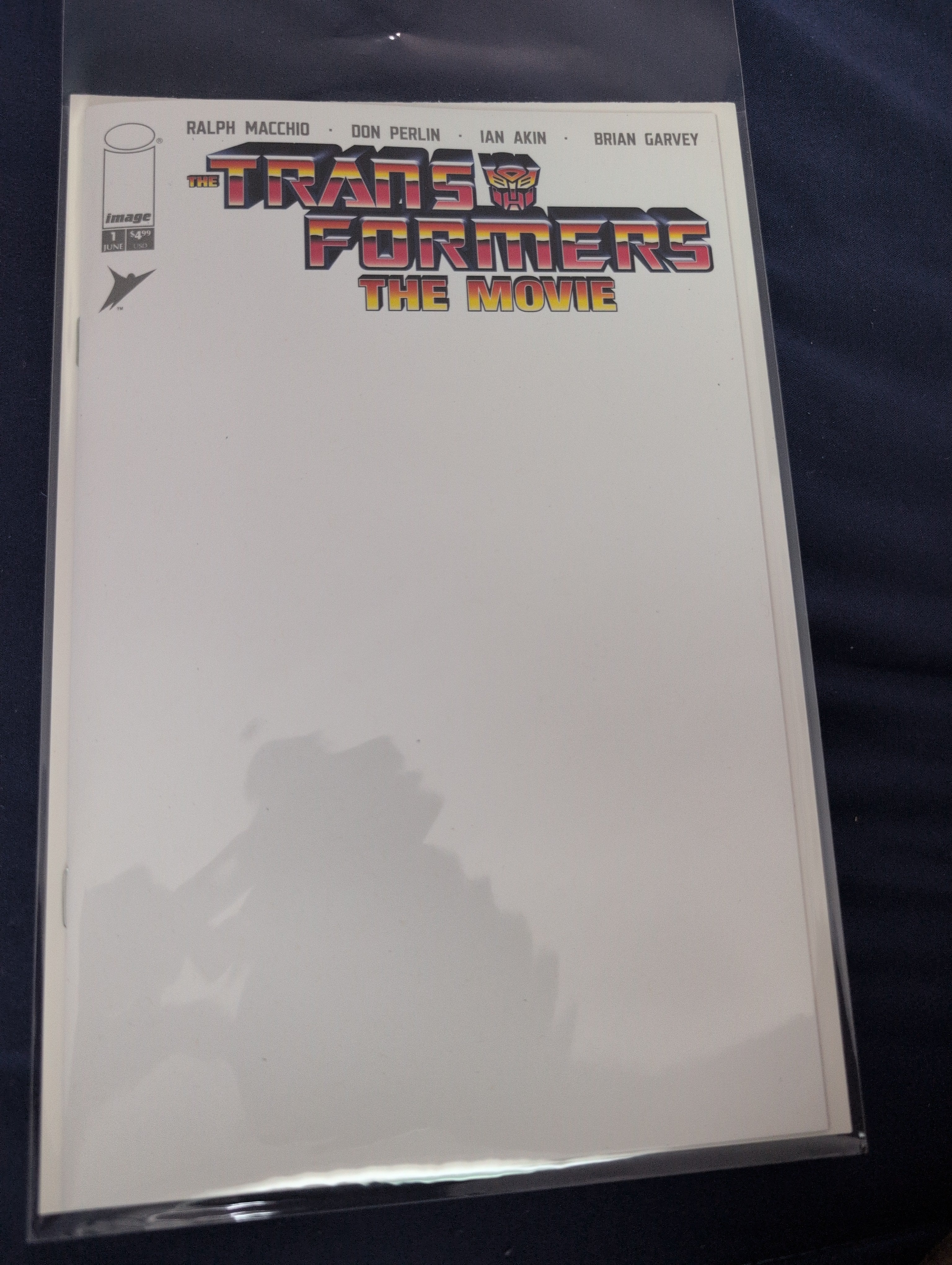 Transformers the movie #1 blank sketch cover