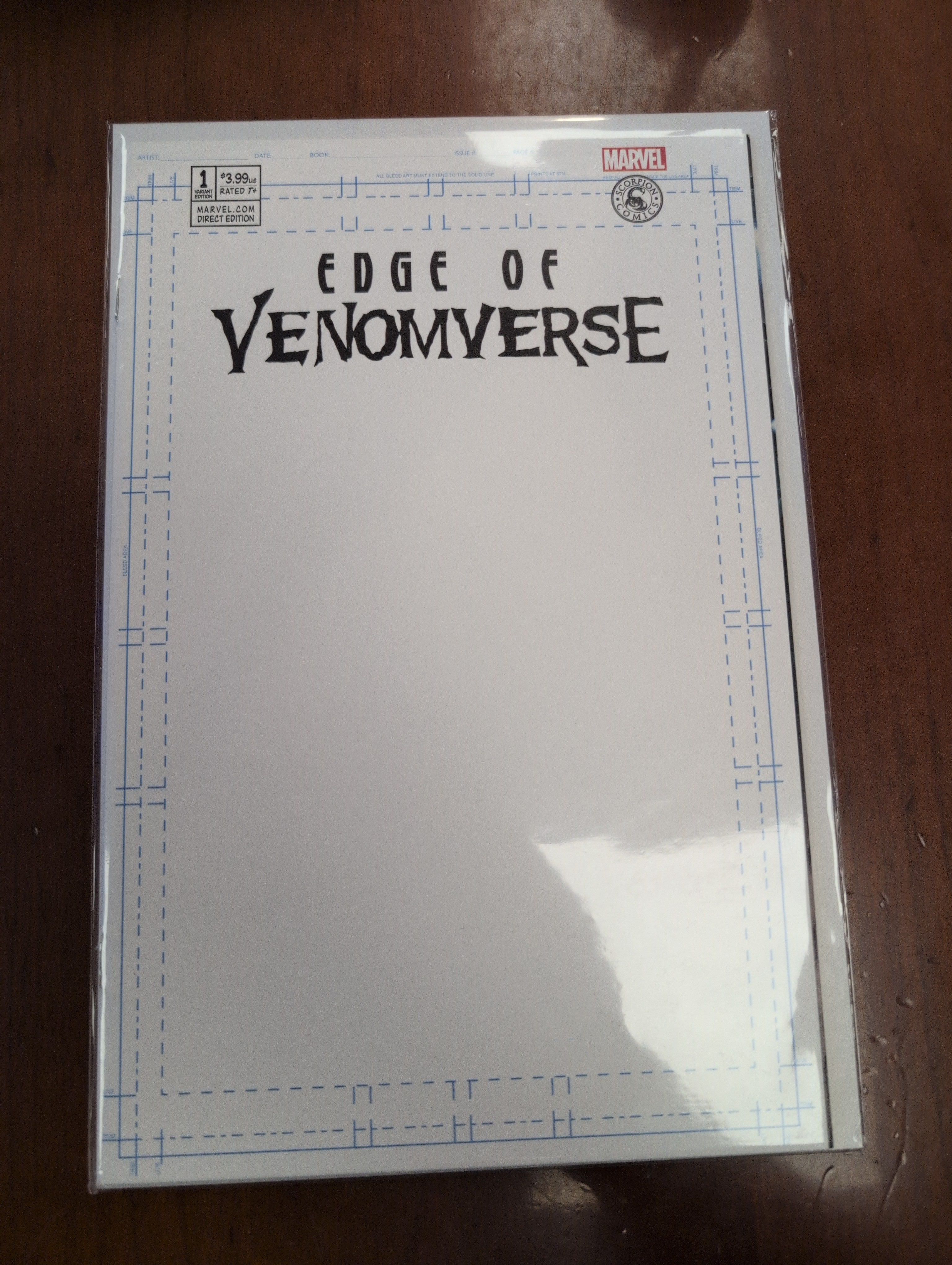 Edge of the venom verse #1 blank sketch cover