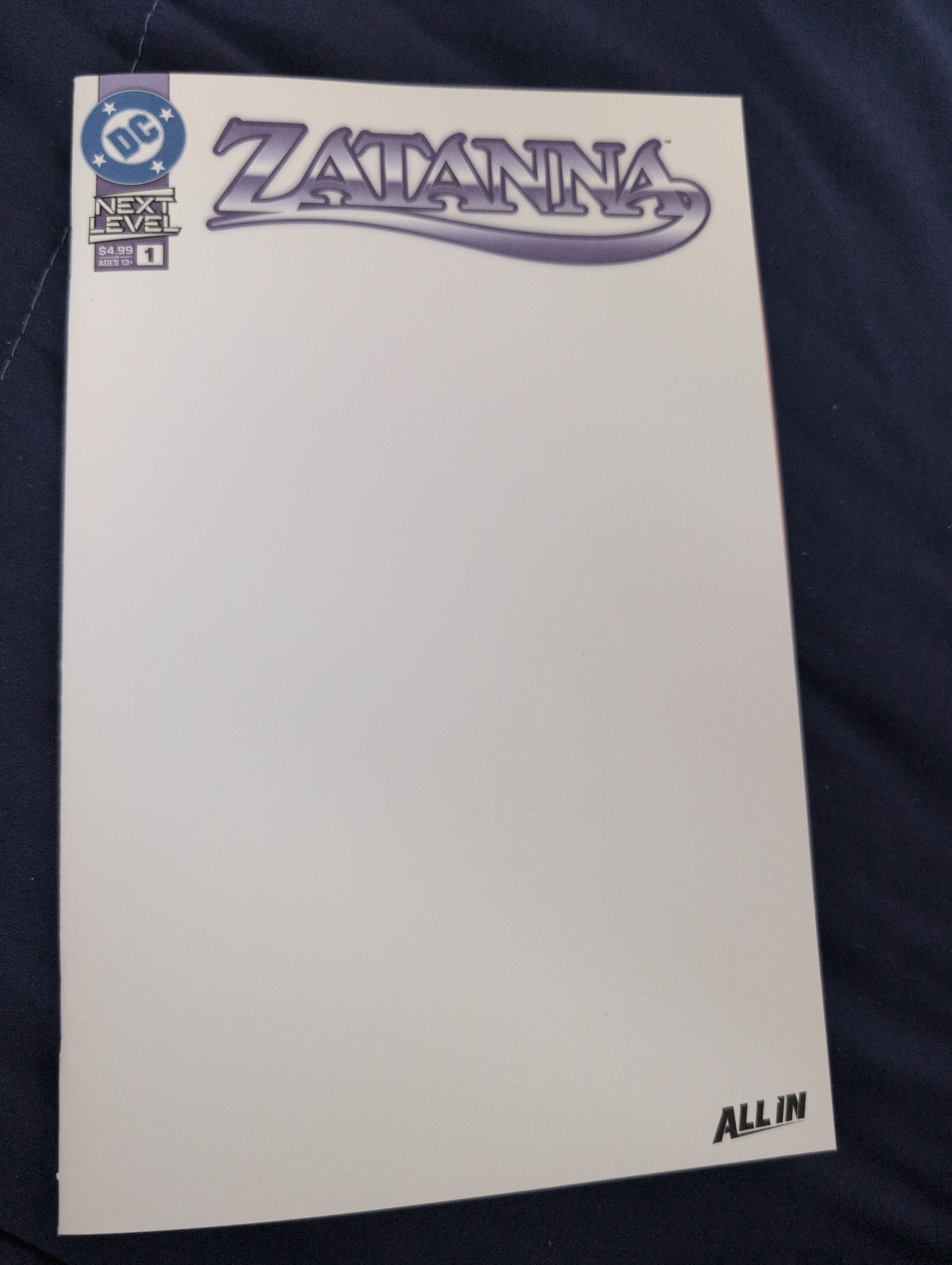 Zatanna #1 blank sketch cover